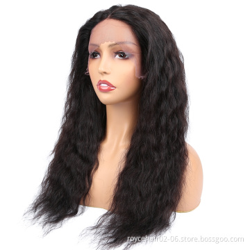 30 Inch High Quality Virgin Remy Human Hair Wig Kinky Straight Yaki Full Lace Braided Natural Wigs for Women